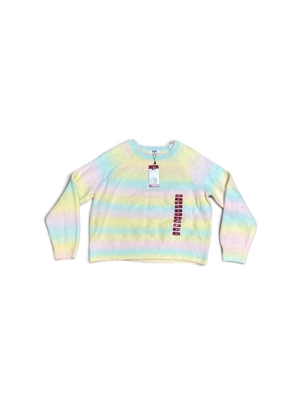BNWT BB Dakota Steve Madden Pastel Rainbow Ombré Crop Sweater XL